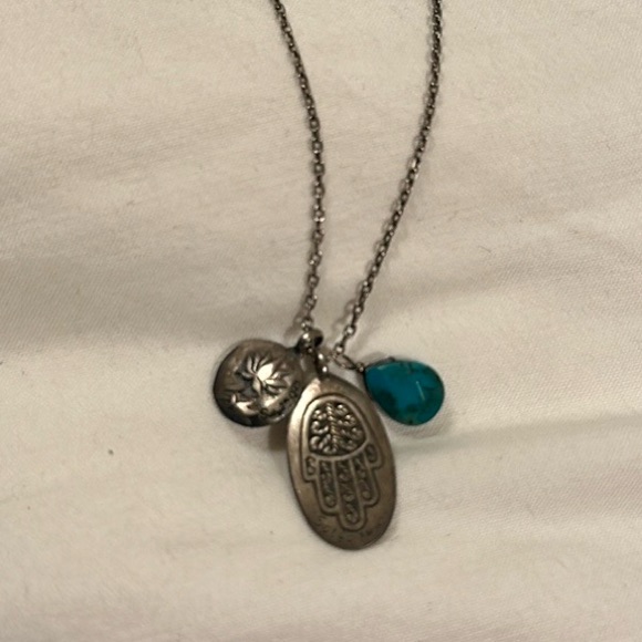 Satya Jewelry Silver And Blue Charm Necklace 34$